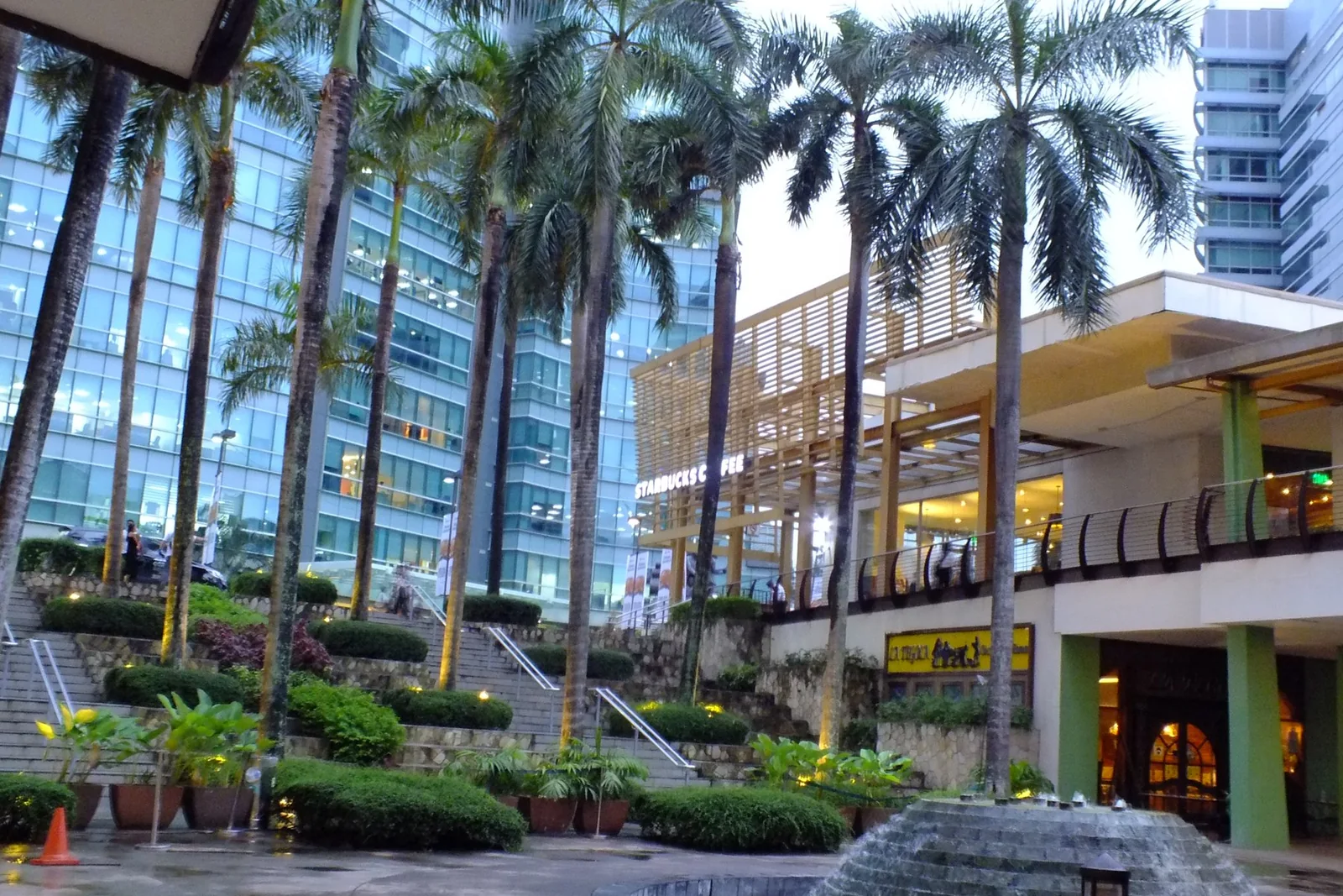 Ayala Center Cebu with palms and terraces